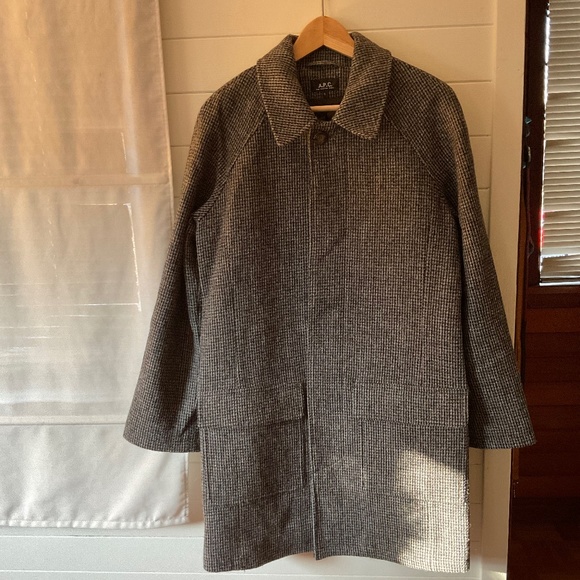 A.P.C. Jackets & Blazers - A.P.C Harris Tweed Coat. Size large. Light/dark grey and purple tweed.